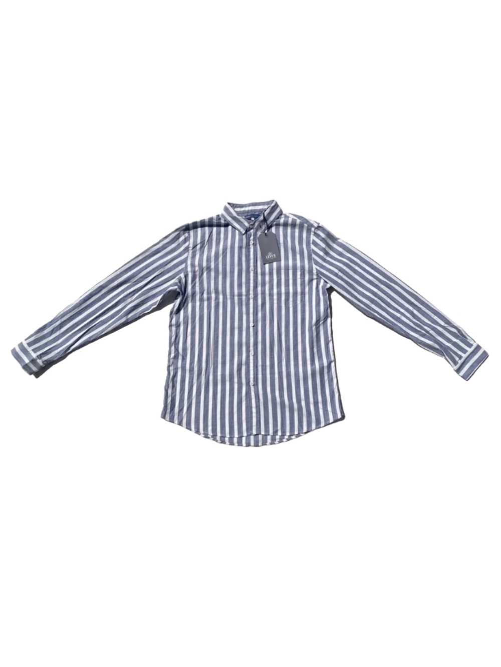 LEVI'S Made & Crafted® STANDARD SHIRT- Blue White Striped Long Sleeve Shirt s3